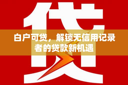 岳阳楼白户可贷，解锁无信用记录者的贷款新机遇