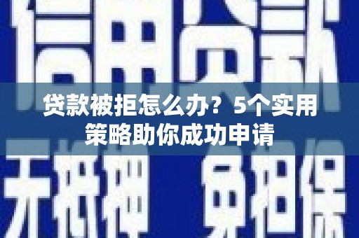 岳阳楼贷款被拒怎么办？5个实用策略助你成功申请